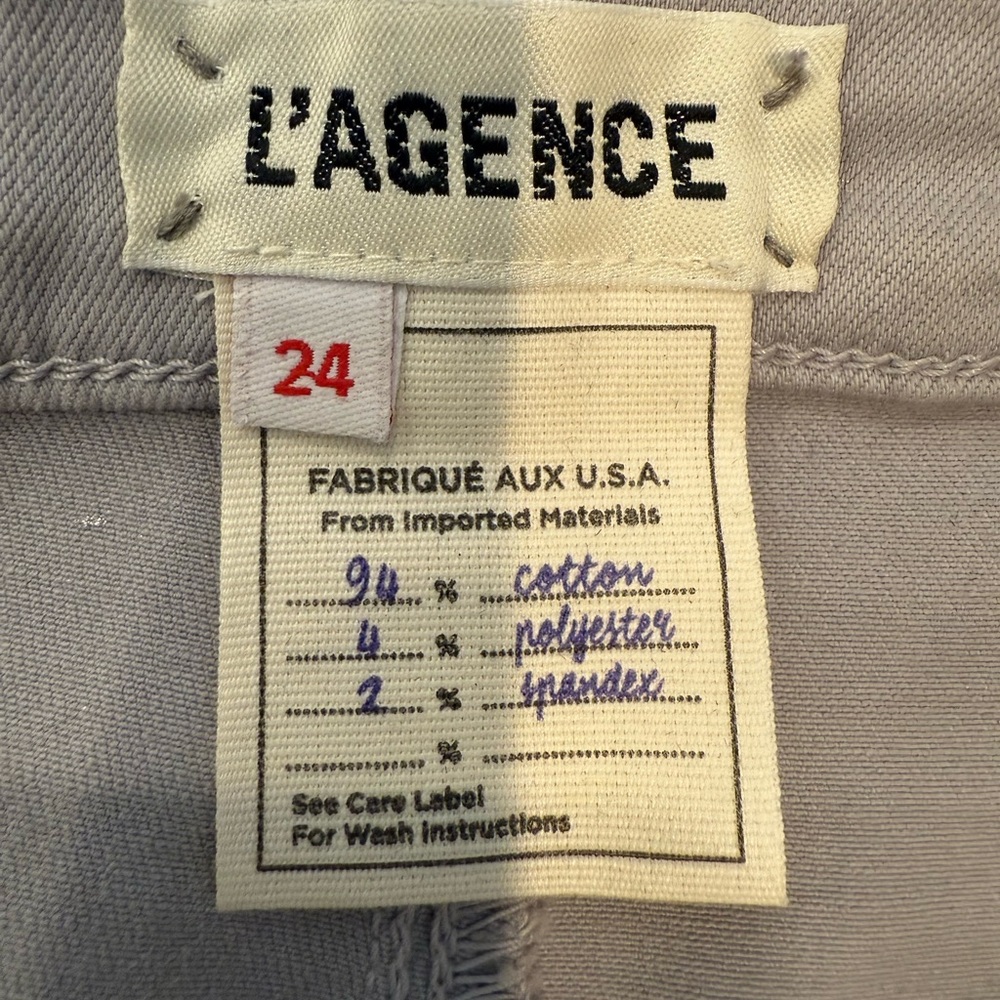 NWOT L’AGENCE Margot high rise crackled foil metallic denim - Picture 15 of 16